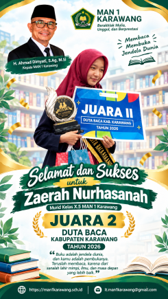 Selamat Juara 2 Duta Baca Kab. Karawang