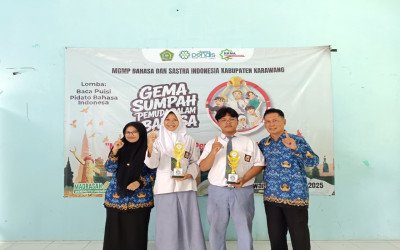 Riha dan Yaslam Harumkan Nama MAN 1 Karawang di Ajang Bulan Bahasa 2025